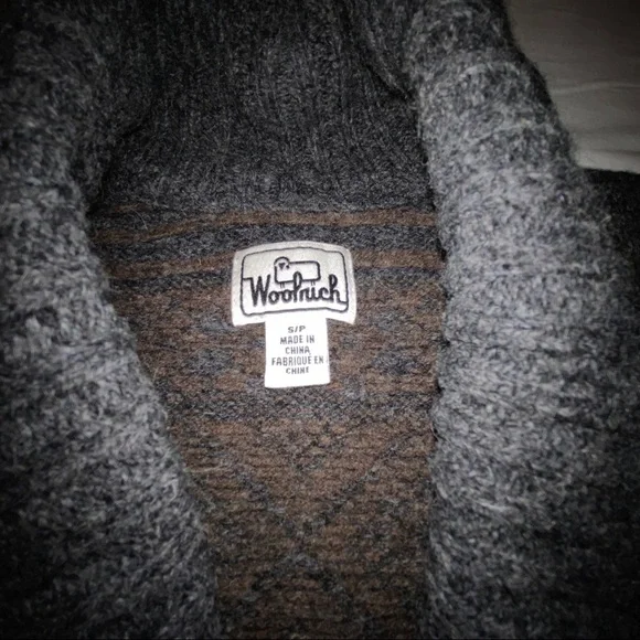 Woolrich Brown and Blue Patterned Cardigan